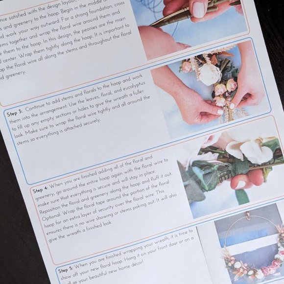 DYI Artificial Floral Hoop Wreath Kit, Peonies & Eucalyptus - Picture 5 of 5